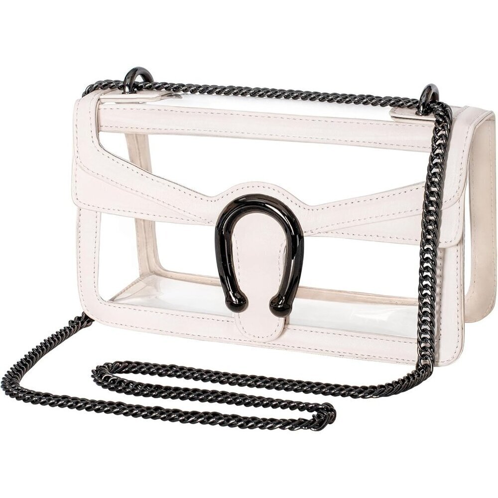 Women's Clear Crossbody Bag Vegan Leather Stadium Approved Compact